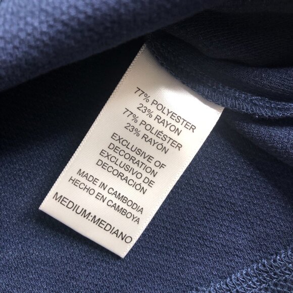 Tommy Bahama Shirt Mens Medium Navy Waffle Knit Long Sleeve Crewneck Marlin Logo - Picture 6 of 9